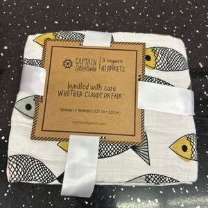 Fish Pattern Muslin Baby Blanket